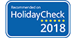 Recommended on Holidaycheck 2018
