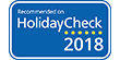 Certificado de recomendación en Holidaycheck 2018