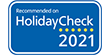 Certificado de recomendación en Holidaycheck 2021