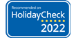 Certificado de recomendación en Holidaycheck 2022